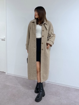 「FREE'S MART（フリーズマート）のアイテム（ステンカラーコート）」を使った、RINKAさん（レディース・165cm）の秋コーディネート