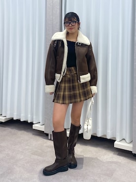 「FREE'S MART（フリーズマート）のアイテム（その他アウター）」を使った、RINKAさん（レディース・165cm）の冬コーディネート