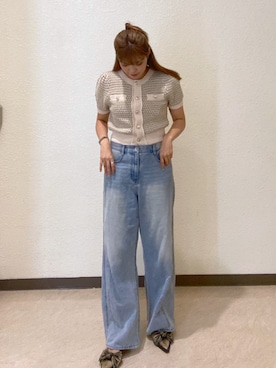 「アイテム（ニット/セーター）」を使った、RINKAさん（レディース・165cm）の夏コーディネート