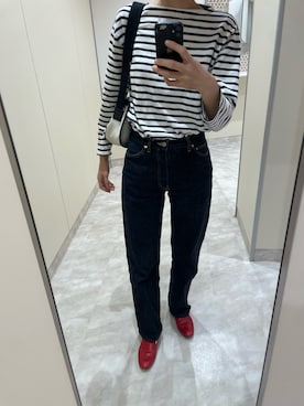 「SAINT JAMES（セントジェームス）の＜SAINT JAMES＞OUESSANT BORDER PULLOVER/カットソー（Tシャツ/カットソー、その他）」を使った、eriさん（レディース・169cm）の夏コーディネート