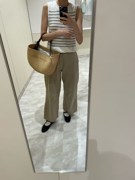 「YAECA（ヤエカ）のアイテム（パンツ）」を使った、eriさん（レディース・169cm）の夏コーディネート