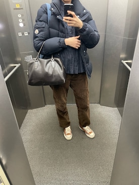 「MONCLER（モンクレール）のアイテム（ダウンジャケット/コート）」を使った、eriさん（レディース・169cm）の冬コーディネート