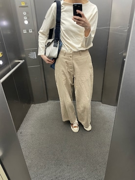 「YAECA（ヤエカ）のアイテム」を使った、eriさん（レディース・169cm）の春コーディネート