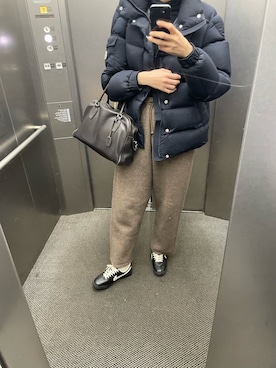 「MONCLER（モンクレール）のアイテム（ダウンジャケット/コート）」を使った、eriさん（レディース・169cm）の冬コーディネート