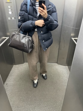 「MONCLER（モンクレール）のアイテム（ダウンジャケット/コート）」を使った、eriさん（レディース・169cm）の冬コーディネート