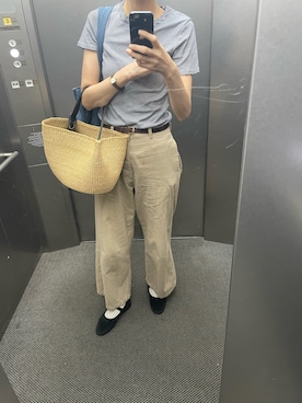「YAECA（ヤエカ）のアイテム（パンツ）」を使った、eriさん（レディース・169cm）の夏コーディネート