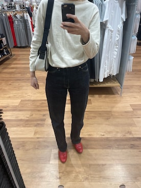 「SAINT JAMES（セントジェームス）の【SAINT JAMES】バスクシャツ ボートネックカットソー（Tシャツ/カットソー、ホワイト系）」を使った、eriさん（レディース・169cm）の夏コーディネート
