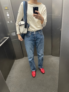 「SAINT JAMES（セントジェームス）のアイテム」を使った、eriさん（レディース・169cm）の夏コーディネート