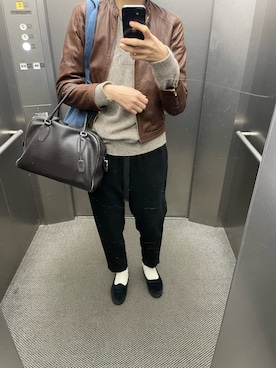 「アイテム（ノーカラージャケット）」を使った、eriさん（レディース・169cm）の秋コーディネート