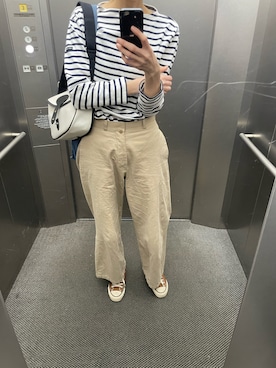 「YAECA（ヤエカ）のアイテム」を使った、eriさん（レディース・169cm）の春コーディネート