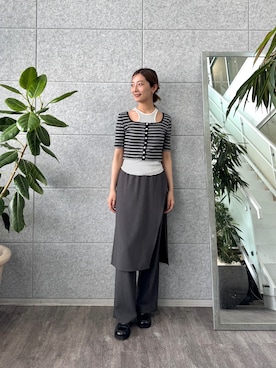 「CODE A（コードエー）のアイテム」を使った、uchi__yamaさん（レディース・170cm）の夏コーディネート
