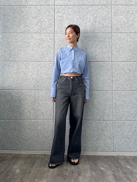 「NEEDBY heritage（ニードバイヘリテージ）のNEEDBY heritage ＊ CODE A｜TSUGUMI（その他パンツ、ブラック系）」を使った、uchi__yamaさん（レディース・170cm）の夏コーディネート