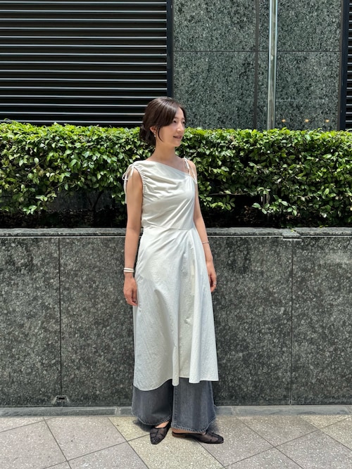 【試着のみ美品】ribbon pleats onepiece セール】asymmetry ribbon one－piece（ワンピース）｜CODE A