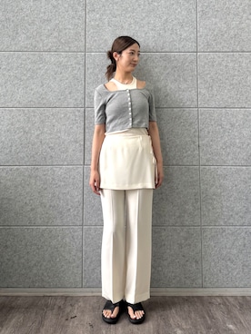 「CODE A（コードエー）のアイテム（トップス）」を使った、uchi__yamaさん（レディース・170cm）の夏コーディネート