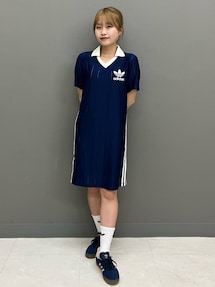 adidas Originals ニット襟付 半袖 ワンピース 送料込 adidas（アディダス）の「ニット襟付き半袖ワンピース