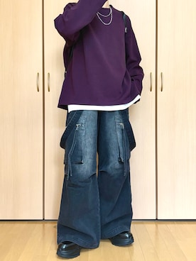 「アイテム（カーゴパンツ）」を使った、kazukiさん（メンズ・174cm・20代）の夏コーディネート