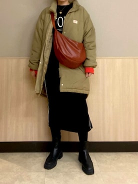 「Java（ジャバ）のアイテム（ナイロンジャケット）」を使った、mikenekoさん（レディース・163cm）の秋コーディネート