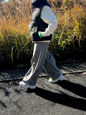 「アイテム（ベスト）」を使った、mikenekoさん（レディース・163cm）の秋コーディネート