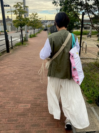 ニコアンド  人気スタッフプロデュース　　タックモレパンツ　みさよ niko and - タックモレパンツの通販 by ( ^ω