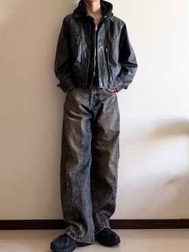 「WYM」｜「アイテム（ブルゾン）」を使った、Noah【現役高校生の韓国コーデ】さん（メンズ・172cm）の冬コーディネート