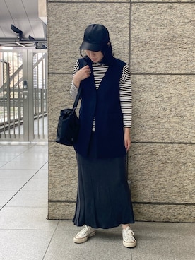 「NANO universe（ナノユニバース）のアイテム（帽子）」を使った、mayaさん（レディース・164cm）の秋コーディネート