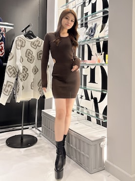 「GYDA（ジェイダ）のアイテム（ワンピース）」を使った、rimikaさん（レディース・157cm）の秋コーディネート