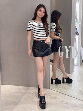 「GYDA（ジェイダ）のアイテム」を使った、rimikaさん（レディース・157cm）の夏コーディネート