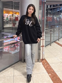 GYDA GY ビジュー プルオーバー トップス 黒 ブラック GYDA（ジェイダ） トレーナー スウェット 「WEB限定カラーあり」GY