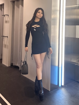「GYDA（ジェイダ）のアイテム（ワンピース）」を使った、rimikaさん（レディース・157cm）の秋コーディネート