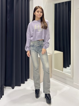 「GYDA（ジェイダ）のアイテム（ブーツ）」を使った、rimikaさん（レディース・157cm）の秋コーディネート