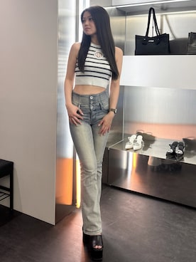 「GYDA（ジェイダ）のアイテム」を使った、rimikaさん（レディース・157cm）の春コーディネート