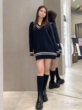 「GYDA（ジェイダ）のアイテム（ワンピース）」を使った、rimikaさん（レディース・157cm）の秋コーディネート