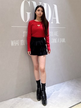 「GYDA（ジェイダ）のアイテム（その他パンツ）」を使った、rimikaさん（レディース・157cm）の夏コーディネート