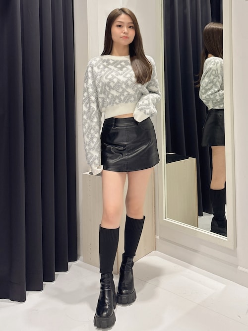 セール】フェイクレザースカートライクショートパンツ（スカート