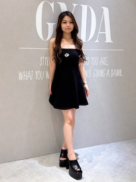 「GYDA（ジェイダ）のアイテム」を使った、rimikaさん（レディース・157cm）の夏コーディネート