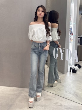 「GYDA（ジェイダ）のアイテム」を使った、rimikaさん（レディース・157cm）の夏コーディネート