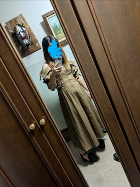 「dazzlin（ダズリン）のアイテム（One piece dress、ベージュ系）」を使った、noakansuke2719さん（レディース・160cm）の夏コーディネート