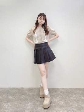 「レザースカート」｜kataokaさん（レディース・162cm）の秋コーディネート