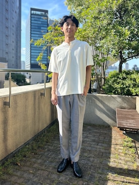 「アイテム（スリッポン）」を使った、makoさん（メンズ・180cm）の夏コーディネート