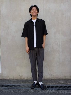 「アイテム（スリッポン）」を使った、makoさん（メンズ・180cm）の夏コーディネート