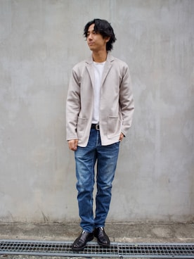 「アイテム（スリッポン）」を使った、makoさん（メンズ・180cm）の秋コーディネート