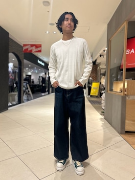 「アイテム（シューズ、グリーン系）」を使った、makoさん（メンズ・180cm）の冬コーディネート