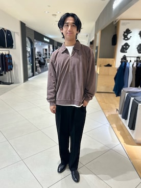 「アイテム（スリッポン）」を使った、makoさん（メンズ・180cm）の秋コーディネート