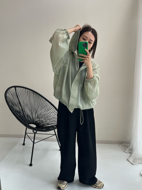 シアー素材パーカーブルゾン