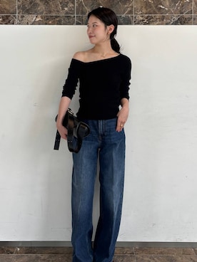 「Chaos（カオス）のChaos(カオス)/【NICENICE MOMENT】アシンメトリープルオーバー（Tシャツ/カットソー、ブラック系）」を使った、chaosseriさん（レディース）の夏コーディネート