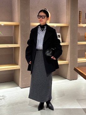 「アイテム（ピーコート）」を使った、chaosseriさん（レディース・158cm）の秋コーディネート