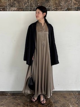 「Chaos（カオス）のChaos(カオス)/サンディングシルクワンピース（ワンピース、ベージュ系）」を使った、chaosseriさん（レディース）の夏コーディネート