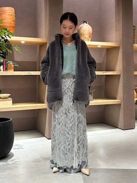 「アイテム（ブルゾン、グレー系）」を使った、chaosseriさん（レディース・158cm）の秋コーディネート