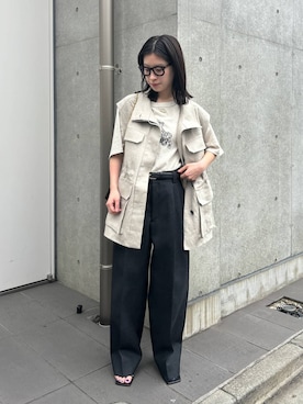 「Chaos（カオス）のアイテム（スラックス）」を使った、chaosseriさん（レディース・158cm）の春コーディネート