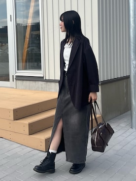 「アイテム（デニムスカート）」を使った、はるなさん（レディース・160cm・20代）の秋コーディネート